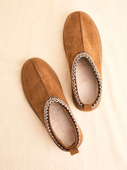 Faux Fur Lined Suede Slipper Boot