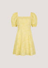 Floral Broderie Mini Dress, Yellow, large