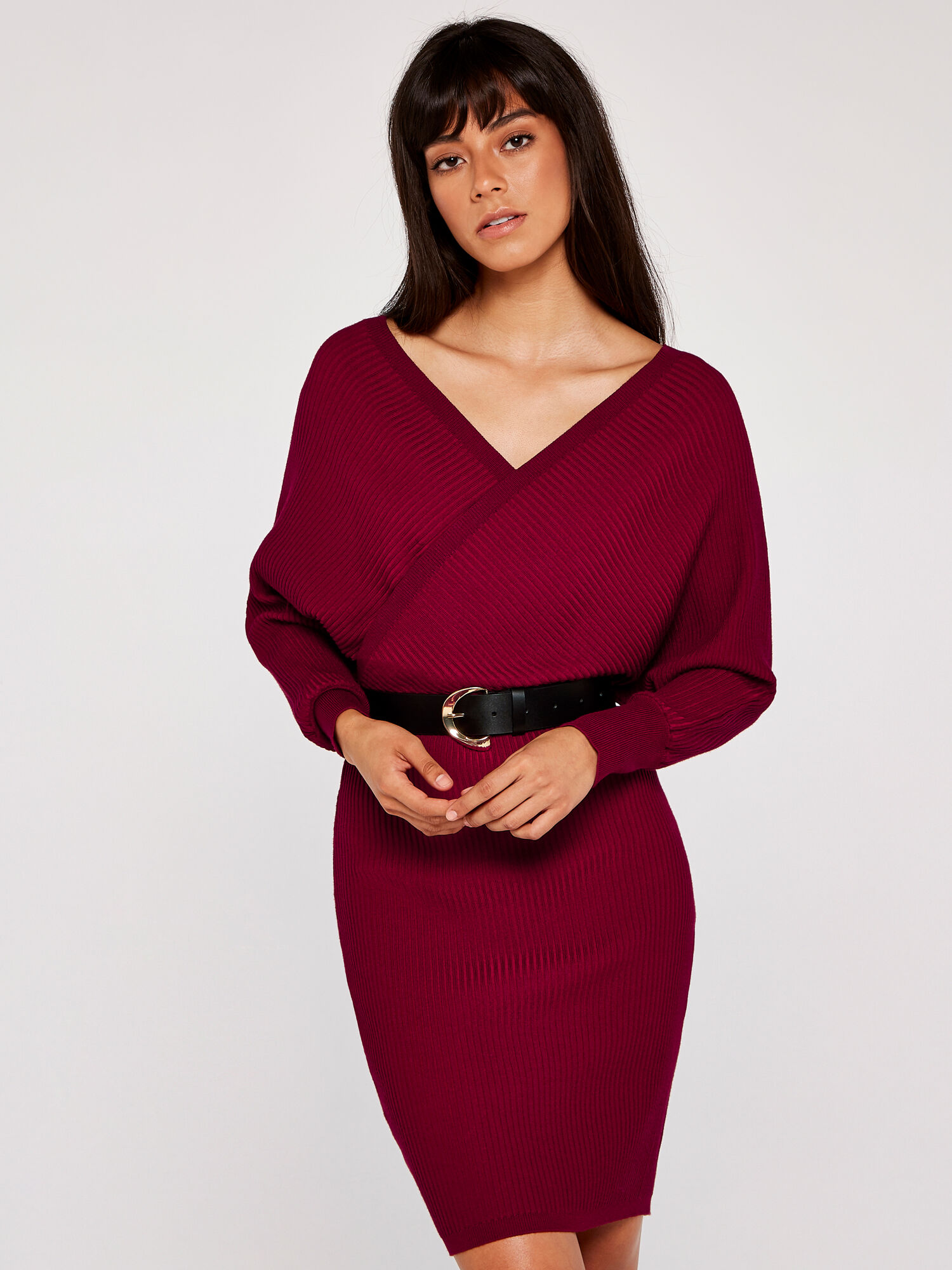 Red knitted discount dress