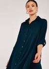 Shirt Swing Dress, Teal, large