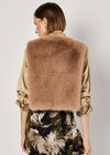 Faux Fur Cropped Gilet, Brown, large
