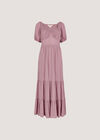 Crinkle Tiered Maxi Dress, Pink, large