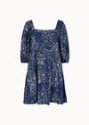 Floral Print Tiered Mini Dress, Navy, large