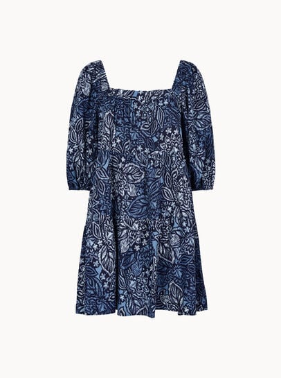 Floral Print Tiered Mini Dress