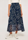  Retro Floral Skirt, Navy, large