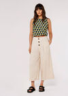 Linen Mix Culotte , Stone, large