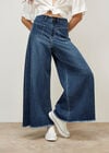 Gianna Wide-Leg Jeans, Blue, large