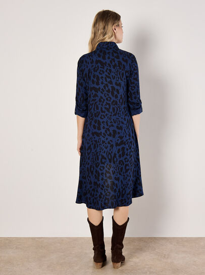 Cheetah Print Oversized Shirt Mini Dress