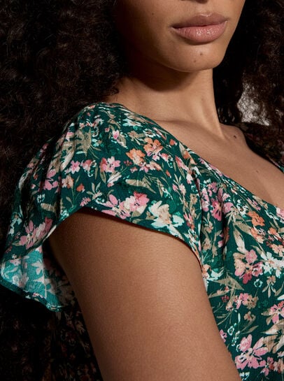 Ditsy Floral Print Top