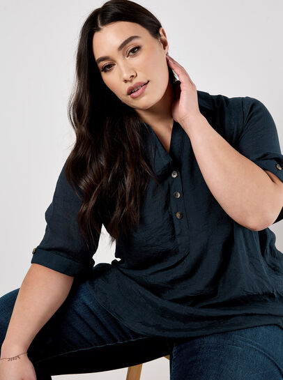 Slub Shimmer Relaxed Blouse