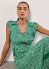 Dot Print Maxi Dress, Green, large