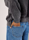 Waffle Panel Washed Cotton Sweatshirt, Grey, large