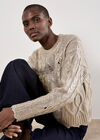Distressed Gold Foil Metallic Cable Jumper, Gold, large
