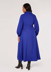 Curve Belted Shirt Midi Dress, Blue, large