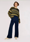 Chunky Knit Tonal Stripe Jumper, Green, large