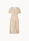Ditsy Floral Midi Dress, Cream, large