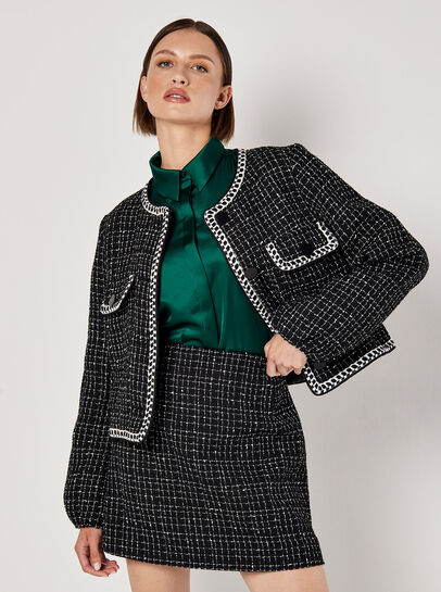 Tweed A-Line Mini Skirt