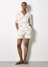 Embroidered Palm Trees Shirt, Cream, large