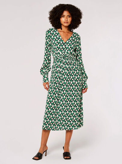 Teardrop Long Sleeve Midi Dress