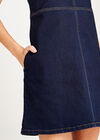 Blue Denim A-Line Shift Dress, Blue, large