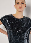 Sequin Embellished T-Shirt, Dark Grey - Charcoal, large