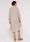 Woven Stripe Shirt Dress, Stone, large