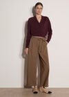 Soft Fine Knit Wrap Jumper, Burgundy, large