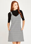 Check Pinafore Dress, Black, large