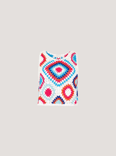 Diamond Crochet Crop Vest Top