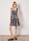 Postcard Floral Print Mini Dress, Navy, large