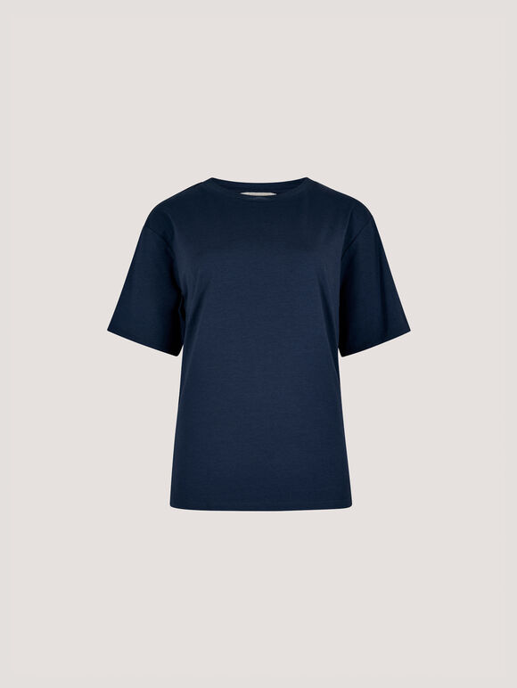 Modal Jersey Basic T-Shirt, Navy, large