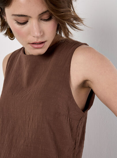 Double Layered Textured Cotton Top