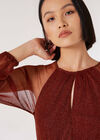 Metallic Sparkle Mesh Maxi Dress, Burgundy, large