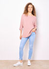 Stretch Knit Batwing Top, Pink, large