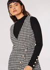 Dogtooth Pinafore Mini Dress, Black, large