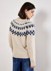 Fair Isle Chunky Knit Jumper, Stone, large