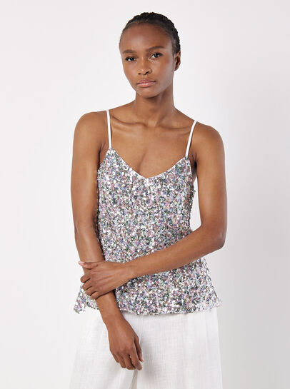 Sequin Embellished Camisole Top
