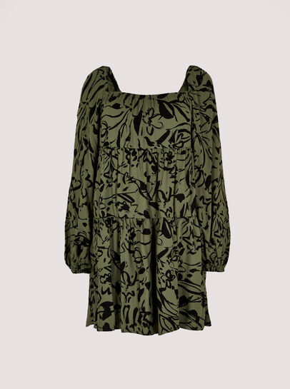 Brushstroke Smock Mini Dress