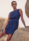 Bold Leopard Dress, Blue, large