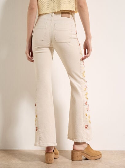 Lulu Floral Embroidered Flare Jeans