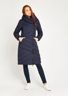 Asymmetric Zip Puffer Jacket, Navy, large