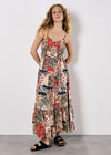 Patchwork Floral Cami Maxi Dress, Orange, large