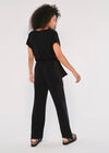 Cowl Neck Belted Jersey Jumpsuit, Black, large
