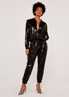 Sequin Bomber Jacket, Black, large