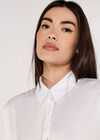 Tencel Oversized Shirt Dress, White, large