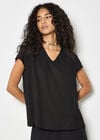 Crochet Insert T-Shirt, Black, large