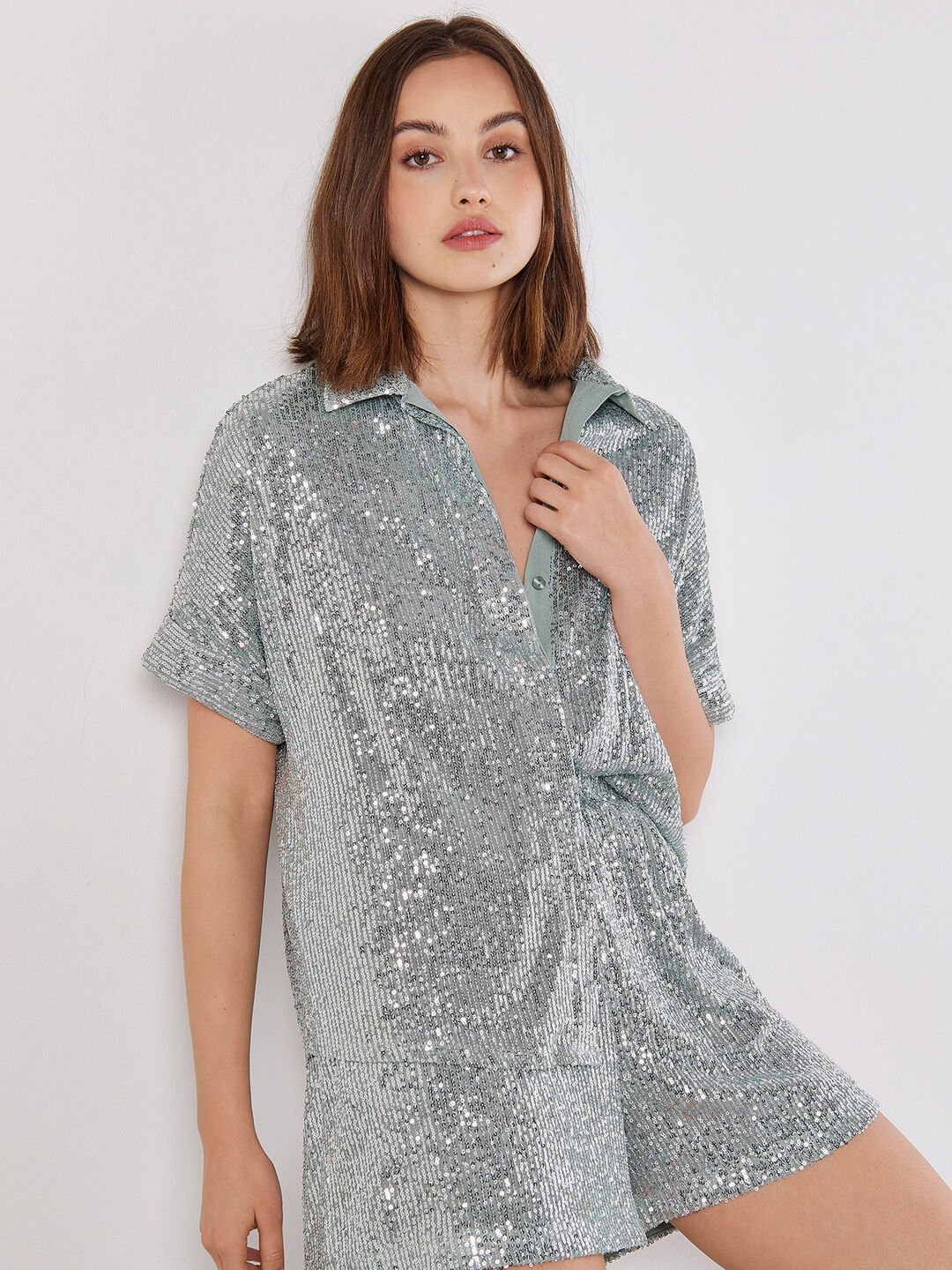 Image of Sequin Shirt & Shorts