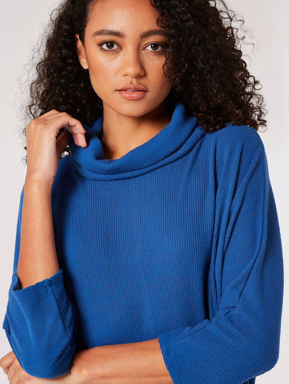 Soft Touch Cocoon Mini Dress, Blue, large