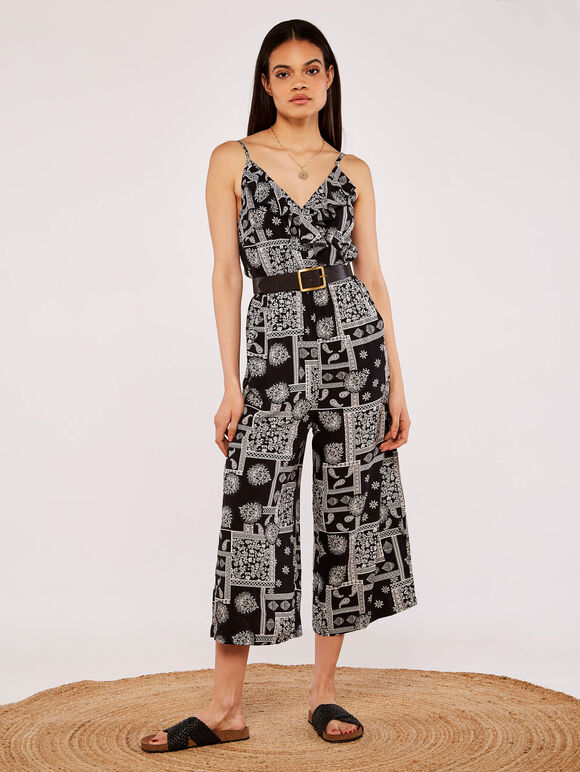 Vintage Patchwork Jumpsuit, Black, large