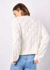 Pointelle Knitted Cardigan, White, large
